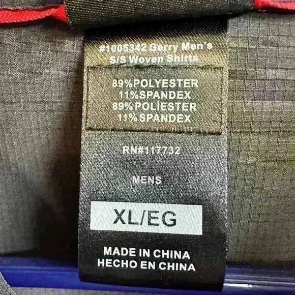 EUC Men's Gray Gerrys Woven Button Down Short Sleeve Shirt Size XL - Picture 4 of 5